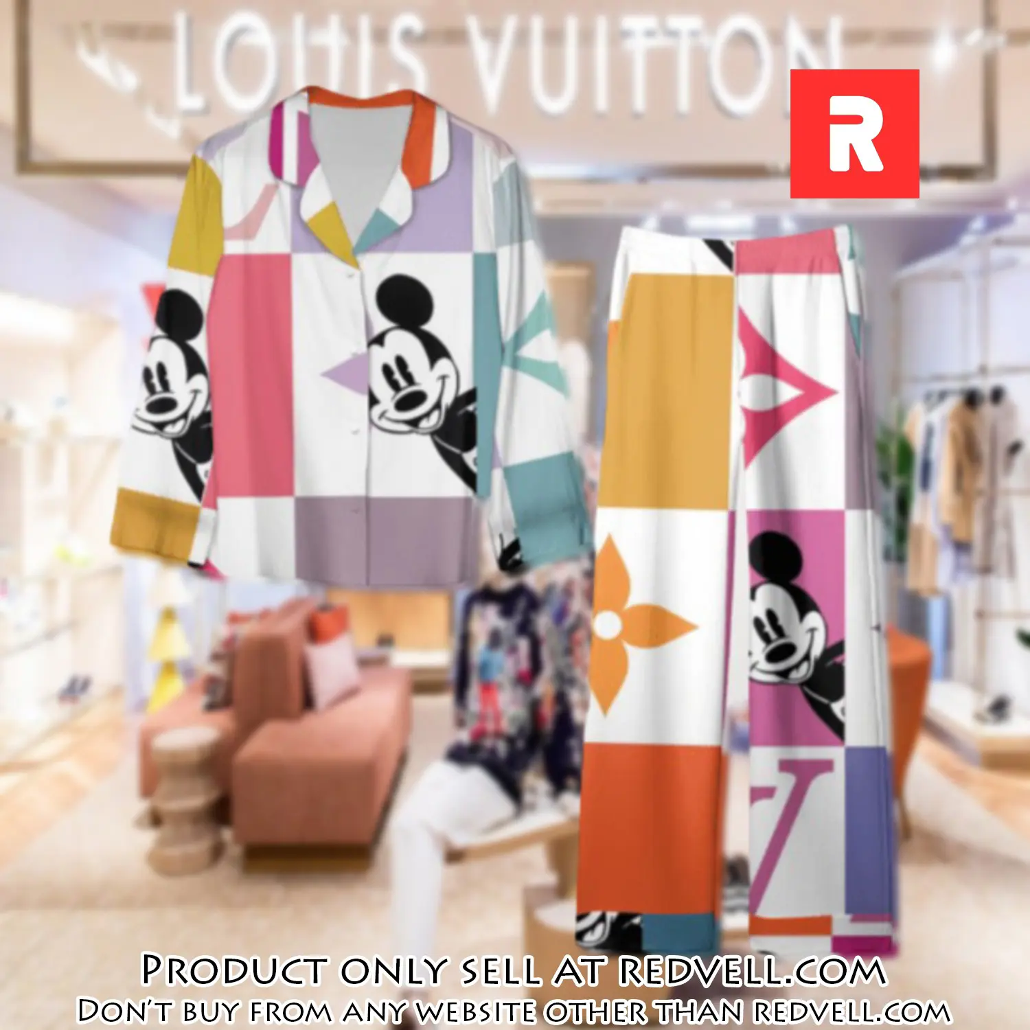 Trending luxury lv satin pajama set pjs1111 rv5538541